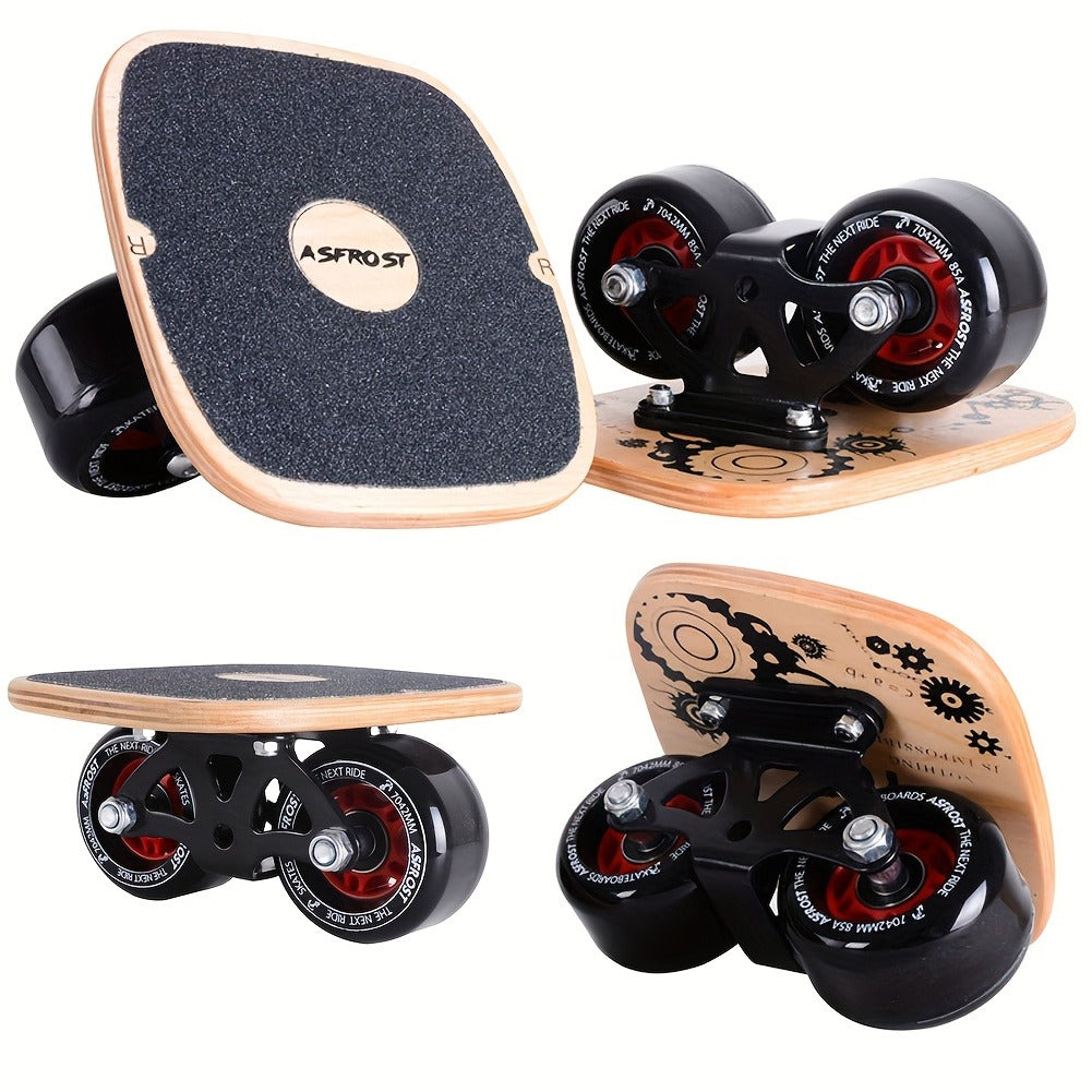 Split Drift Skateboard with PU Wheels & High-End Bearings | 7-Layer Maple Deck Anti-Slip Portable Roller Road Drift Skates Plate – Flexible Lightweight Design for Tricks & Street Skating (2 Styles)