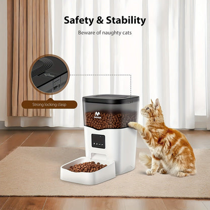 Smart WiFi Automatic Pet Feeder 101oz - App Control, Up to 10 Meals Per Day, HD Camera Option with 2.4G & 5G, Voice Assistant Compatible, USB Powered, Remote Monitoring for Cats & Dogs, IMIPAW
