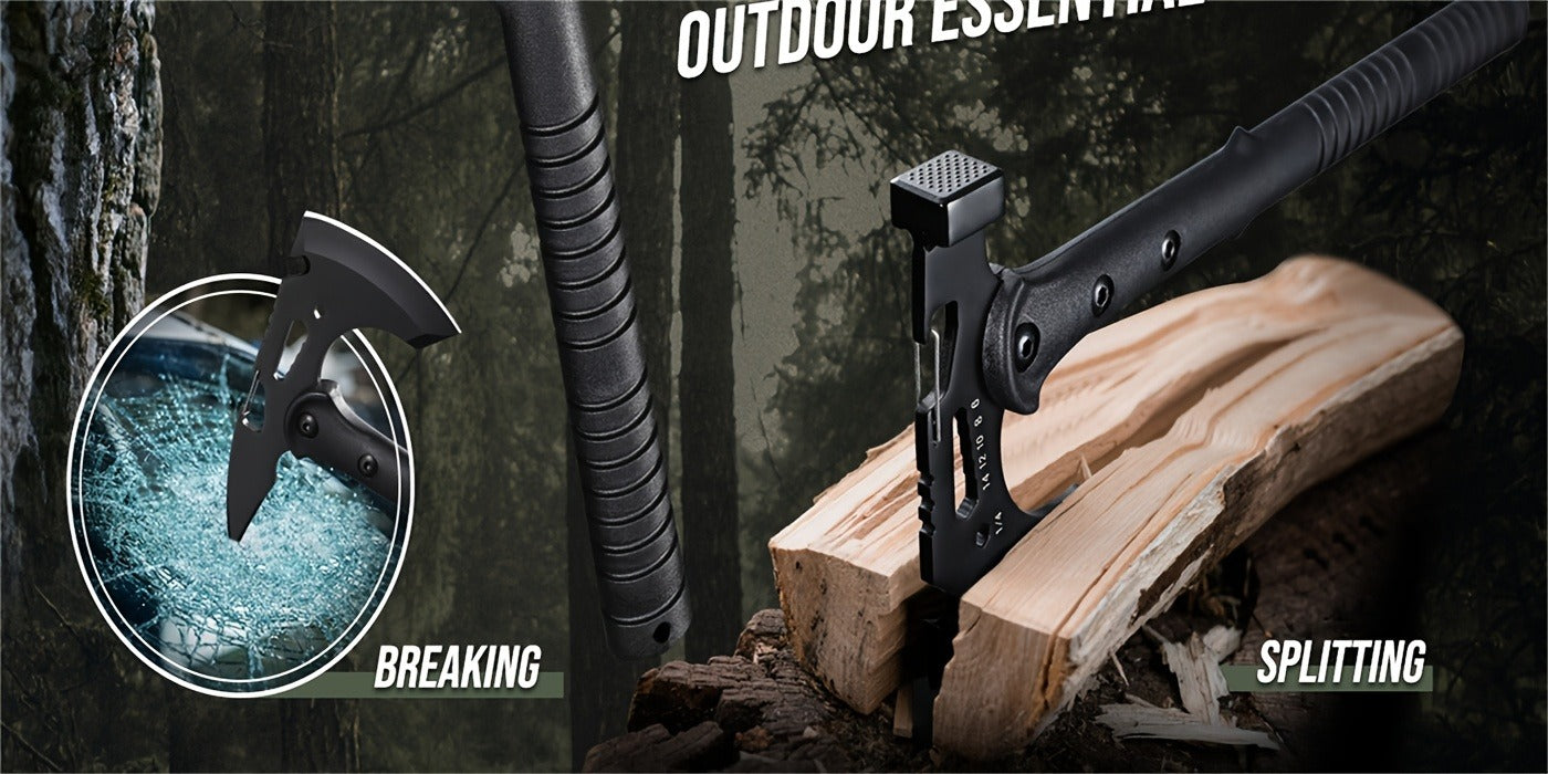 Tactical Tomahawk Axe 2-Pack – Camping Hatchet with Spike, Hammer, Bottle Opener, Hex Wrench & Sheath | Survival Axe for Hiking Trekking Bushcraft