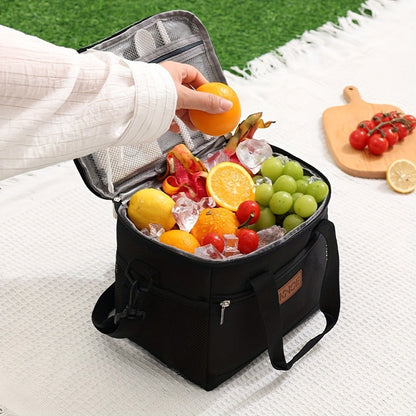 Insulated Lunch Bag Foldable Thermal Tote Leak-Proof Aluminum Foil Bento Box Carrier Reusable Cooler Bag Keeps Food Cold Fresh for Work Travel Picnic School