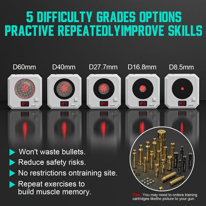 Rechargeable Laser Dry Fire Training Target Set 4 Difficulty Levels