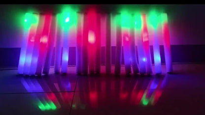 Foam Glow Sticks 100 Pack – Multicolor LED Flashing Light Sticks for Party Decoration, Christmas, Halloween, New Year, Weddings, Birthday, Concerts, Festivals, Nightclubs, Carnival & Outdoor Camping