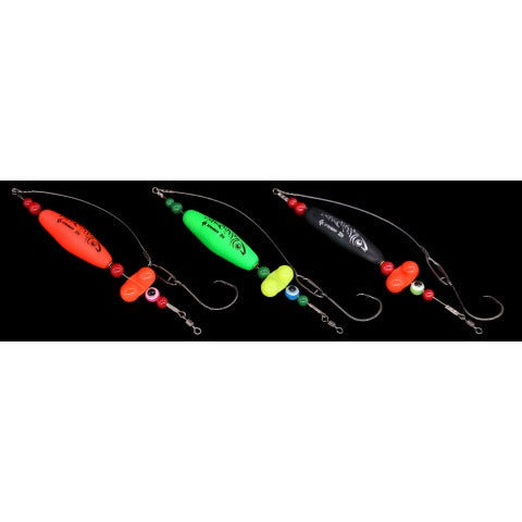 Catfish Rig Santee Cooper Float with Rattler 4pcs Set, Catfishing Tackle Rattle Float Rig for Bank Fishing, High-Quality Circle Hooks Sound Wave Lure for Freshwater Catfish, 2.5 Inch Green