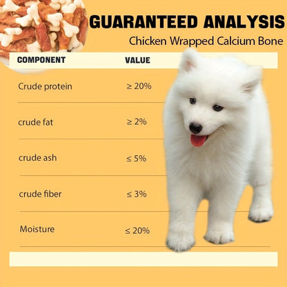 Chicken & Duck Wrapped Bone Biscuits Dog Treats – Hypoallergenic Grain-Free High Protein Low Fat for Small Medium Large Dogs