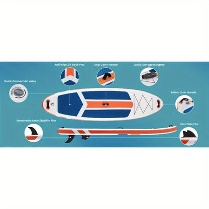 Ultralight Inflatable SUP Board Wide Stable Design Non-Slip EVA Deck Portable Quick-Dry All-Season Performance for All Skill Levels Beginners Adults
