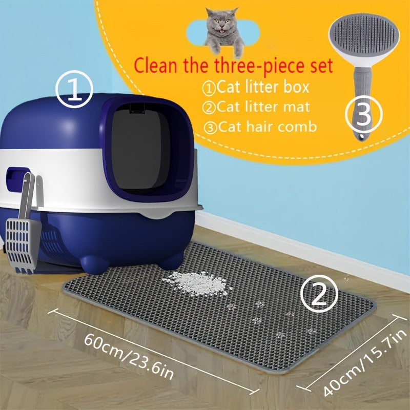 Enclosed Cat Litter Box with Odor Control - Foldable Top Entry Design, Splash-Proof Walls, Compact Size for Small Spaces, Suitable for Kittens and Adult Cats
