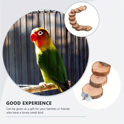 Parrot Ladder Toy Natural Wood Multi-Level Climbing Stand with Solid Wood Platform – Bird Exercise Perch for Parakeets, Cockatiels & Small Birds, Mental Stimulation & Physical Activity Accessory