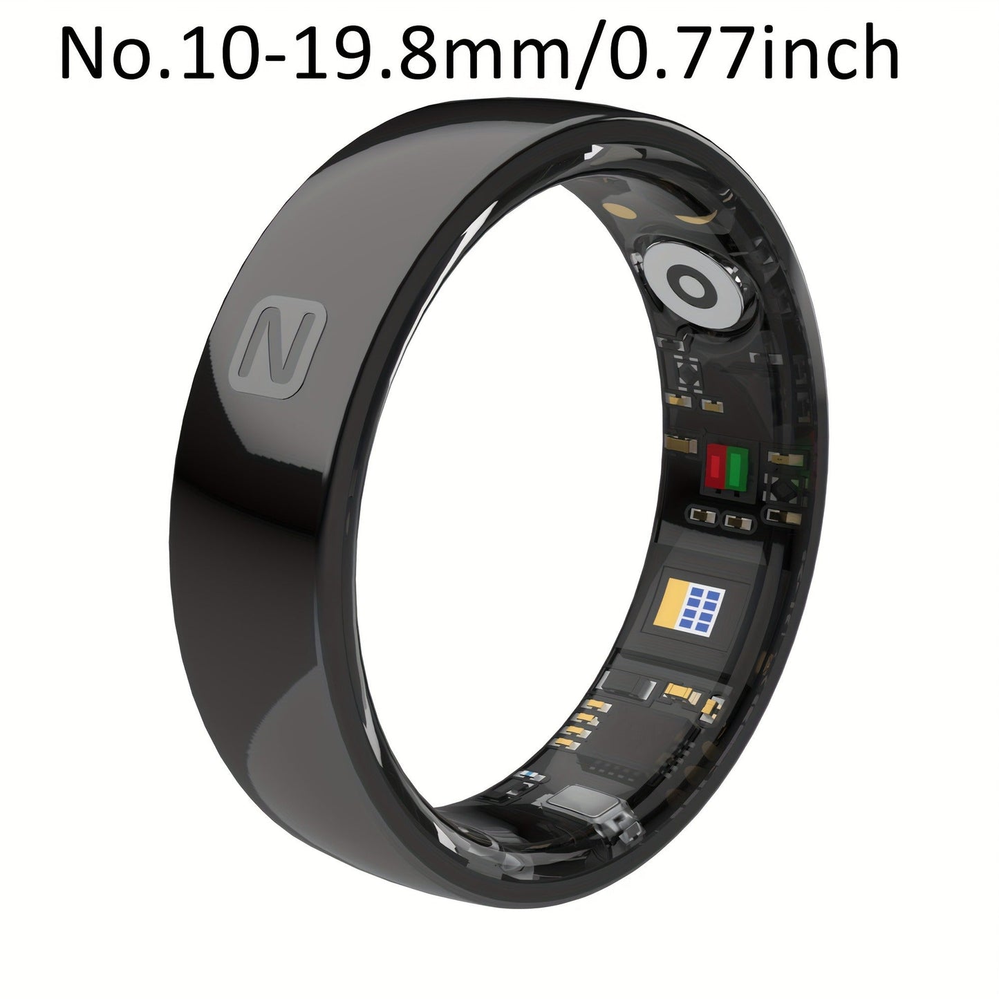 Fitness Tracker Smart Ring – IP68 Waterproof, Sleep & Step Monitor, Crystal Charging Case, Stainless Steel | Men & Women Sizes 7–13