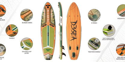Wide Inflatable SUP Board 11ft x 32'' Extra Wide Stand Up Paddle Board for Youth Adults with Backpack Dry Bag Paddle Leash Hand Pump Fins Stable Design