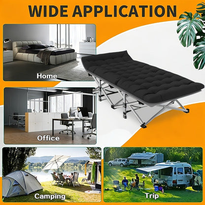 Heavy Duty Folding Bed 500 600 700 LBS Capacity Extra Large Portable Camping Cot Guest Bed with Optional Mattress Sturdy Steel Frame Flip-Up Foldable Patio Sofa Bed