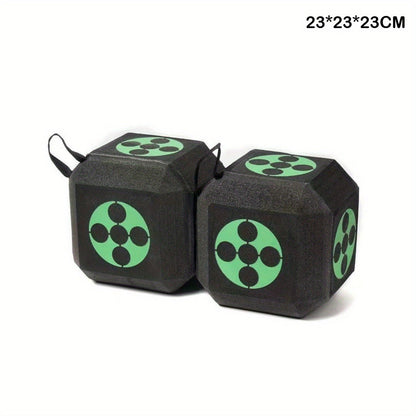 3D Archery Target Cube – Self-Healing Foam Multi-Faceted 23cm Block for Outdoor Backyard Range | Portable High-Density Target for Beginners & Professionals