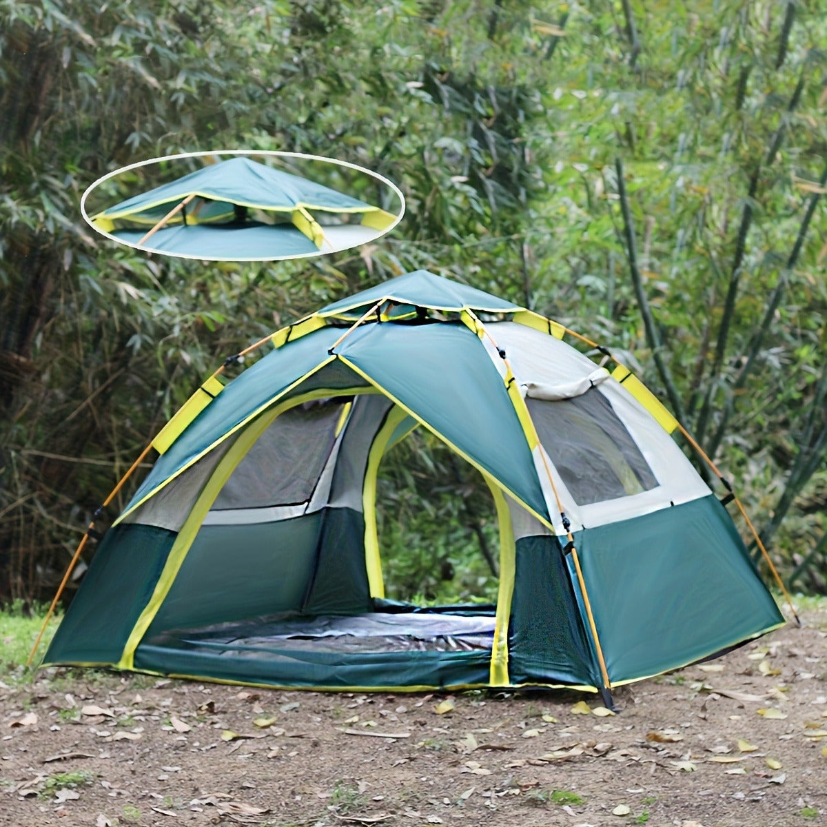Automatic Pop-Up Camping Tent 4 Person UV Protection Insect Net Sunshade Waterproof Instant Setup Beach Park Outdoor Family Tent