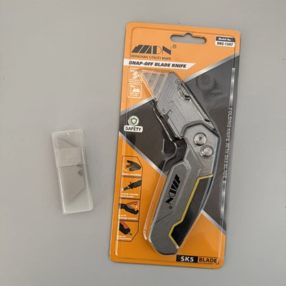 Folding Utility Knife Aluminum Alloy Multifunctional EDC Box Cutter with Screwdriver Blades 10 Replacement Blades for DIY Camping Outdoor