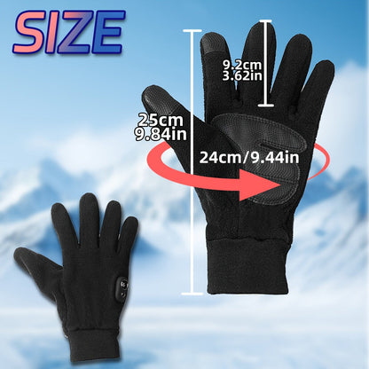 Electric Heated Gloves Half Finger – Digital Battery Display, 3 Heat Settings, 5H Runtime, USB-C Fast Charging for Skiing Cycling Fishing Hiking Winter