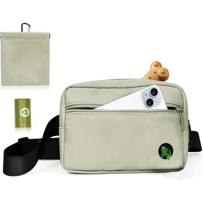 Dog Treat Pouch for Training - Waist Belt Bag with Poop Bag Dispenser, Detachable Treat Bag & Carabiner - Dog Walking Bag for Puppy Training Rewards, Fits Phone, Keys & Water Bottle