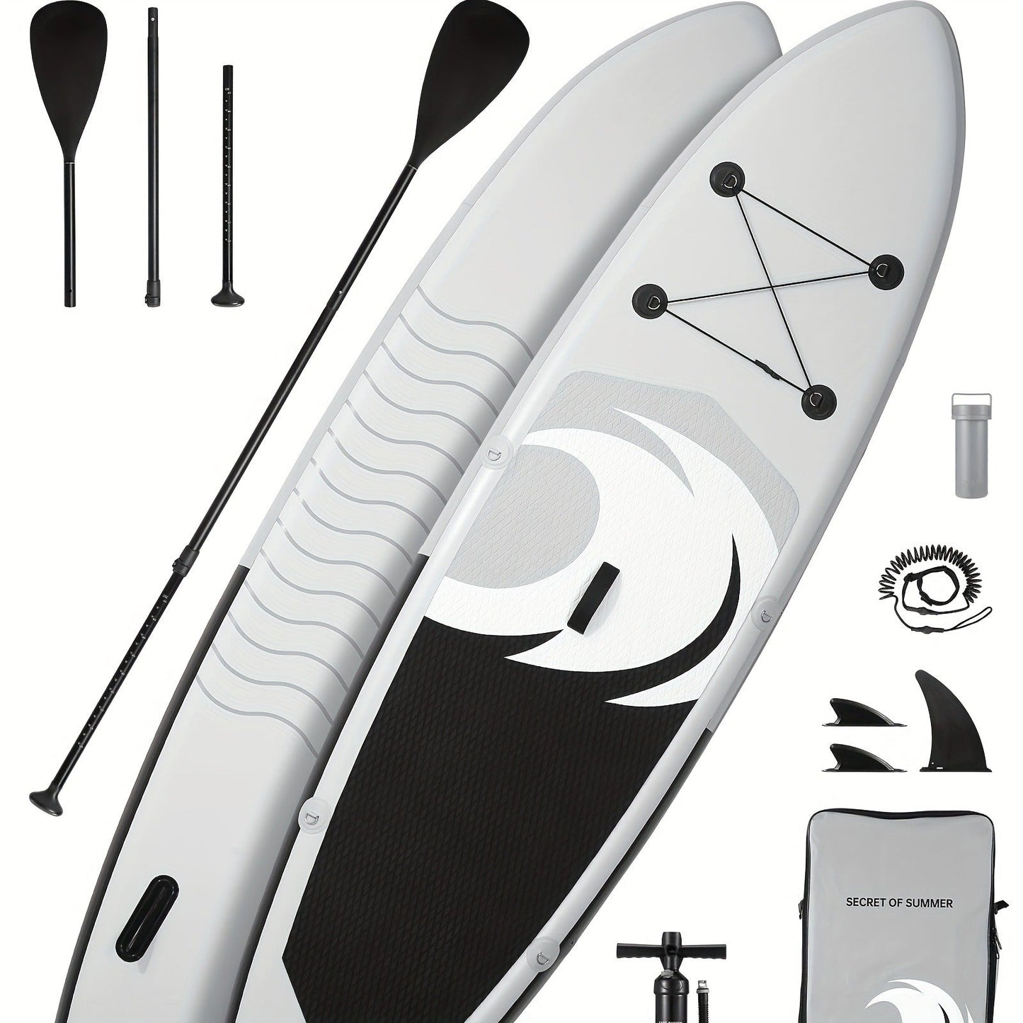 SUP Board 6 Inch Thick 120"x30" – Inflatable Stand Up Paddle Board 375lbs, 2+1 Fin Setup, Full Accessories Kit for Adults Youth Fishing Yoga Surfing Kayak