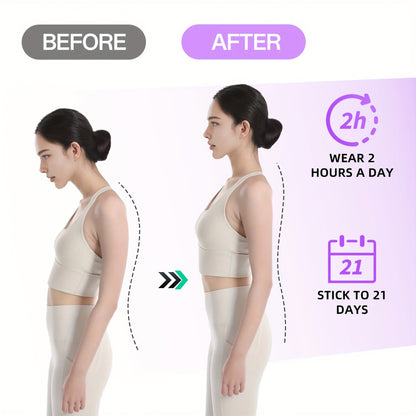 Posture Corrector for Men & Women - Adjustable Back Brace Shoulder Support Hunchback Corrector for Improved Posture, Comfort Fit Unisex Design, Sizes S M L XL - Back Pain Relief Office & Daily Wear