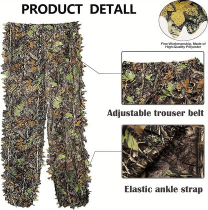 3D Leaf Ghillie Suit Lightweight Camouflage Hunting Suit for Men Women - Full Body Camo Outfit for Wildlife Photography, Birdwatching, Airsoft, Spring Summer Autumn Outdoor Training