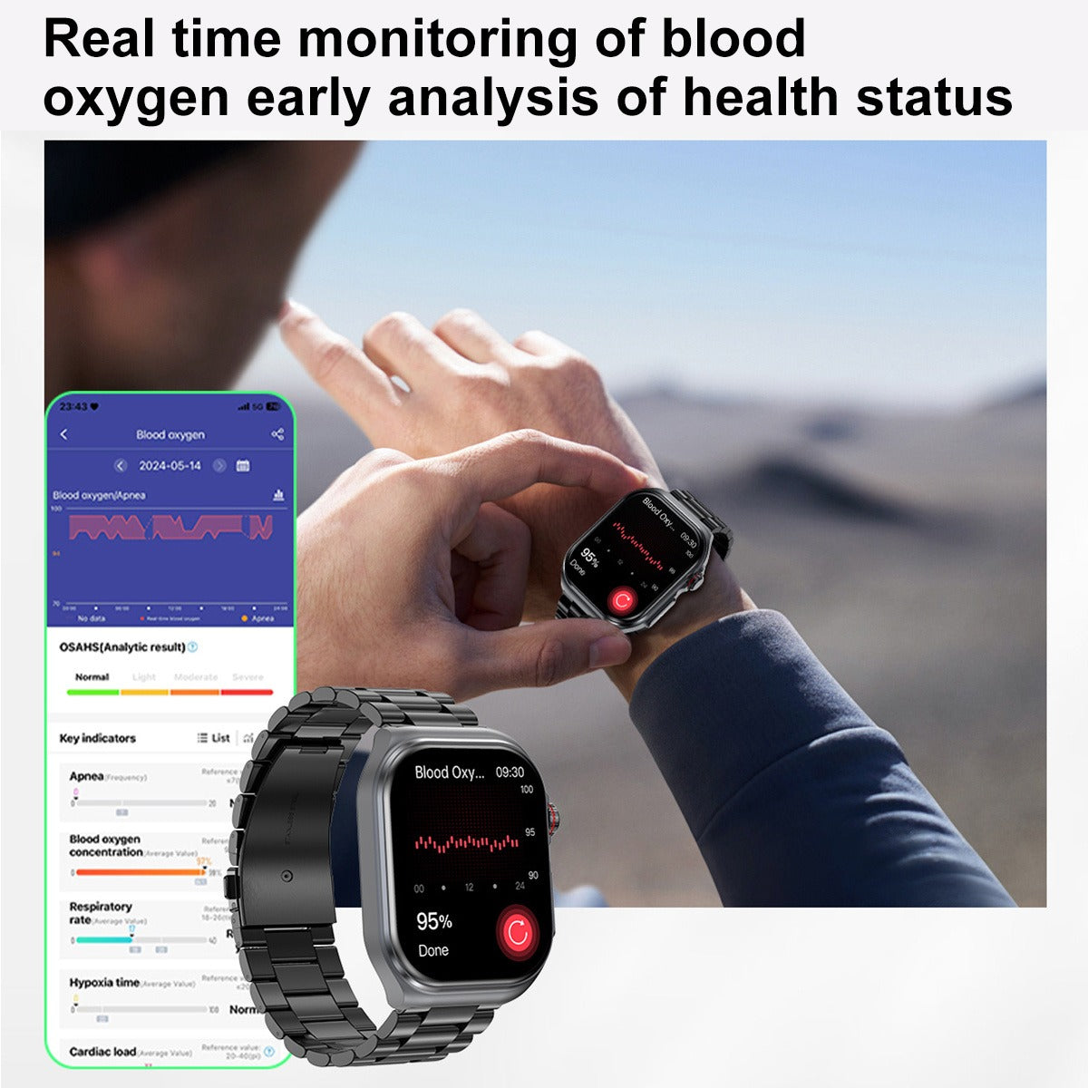 AMOLED Smartwatch 2.04" Display, Bluetooth 5.3 Calling, NFC, 530mAh Battery, Multi-Sport Modes, Voice Assistant, SOS, Menstrual & Weather Forecast, Magnetic Charging, Compatible with iOS & Android, Unisex Gift for Men & Women