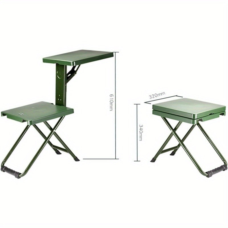Portable Folding Camping Chair with Backrest - Lightweight Stainless Steel Frame, 150kg Load Capacity, Compact Outdoor Chair for Hunting, Fishing, Hiking & Travel, Optional Storage Bag Included