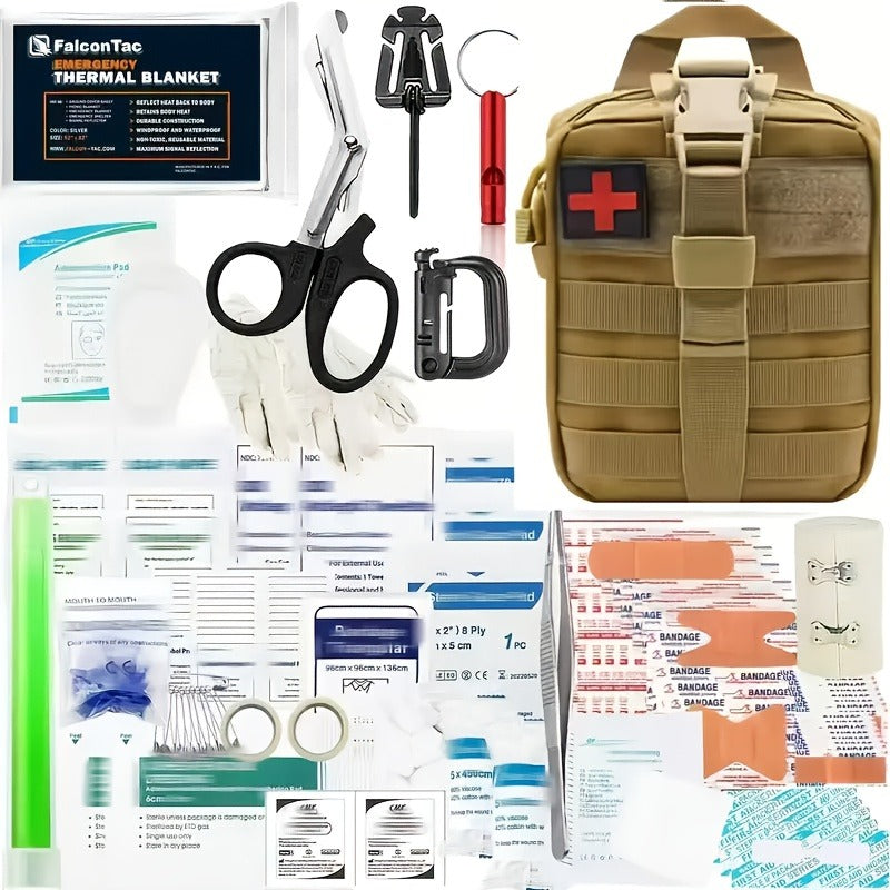Survival Kit 160-in-1 Professional Emergency Gear with MOLLE Tactical Bag for Camping Hiking Hunting Outdoor Adventure Men