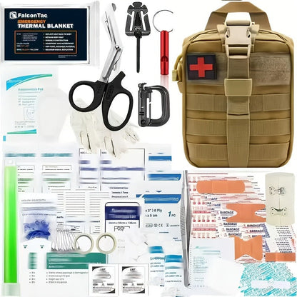 Survival Kit 160-in-1 Professional Emergency Gear with MOLLE Tactical Bag for Camping Hiking Hunting Outdoor Adventure Men