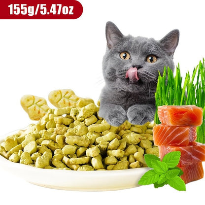 Catnip Cat Treats 150g – Catnip Cookie & Catgrass Molar Stick, Dried Fish Snack for Cats, Teeth Cleaning Dental Chew, Hairball Control Nutrition Fattening Cat Snack