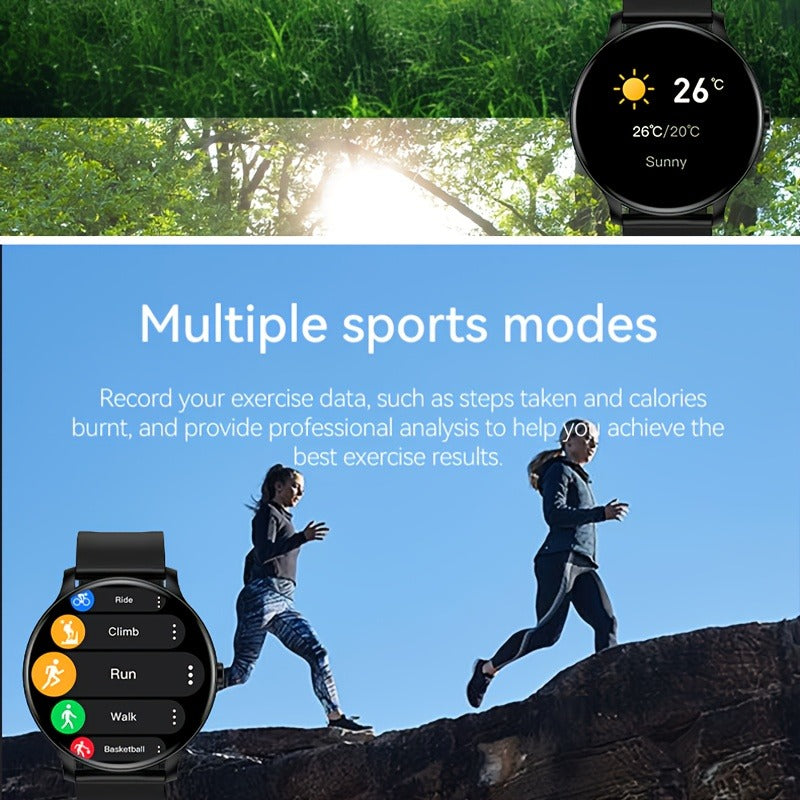 Fitness Tracker Smartwatch for Men & Women – 1.28" Display, Sleep Monitor, Step Counter, Distance Tracker, Running & Gym