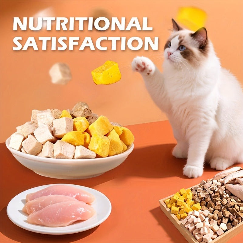 Freeze-Dried Dog Treats 150g Triple Combo - Beef Liver, Chicken & Egg Yolk Grain-Free High Protein Crunchy Bites for Small Dogs, Puppies, Poodles & Bichons, Training Rewards