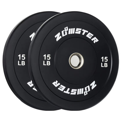 Rubber Bumper Weight Plates Olympic 2-Inch Steel Insert for Strength Training, Weightlifting & Home Gym – 35LB/55LB Pair