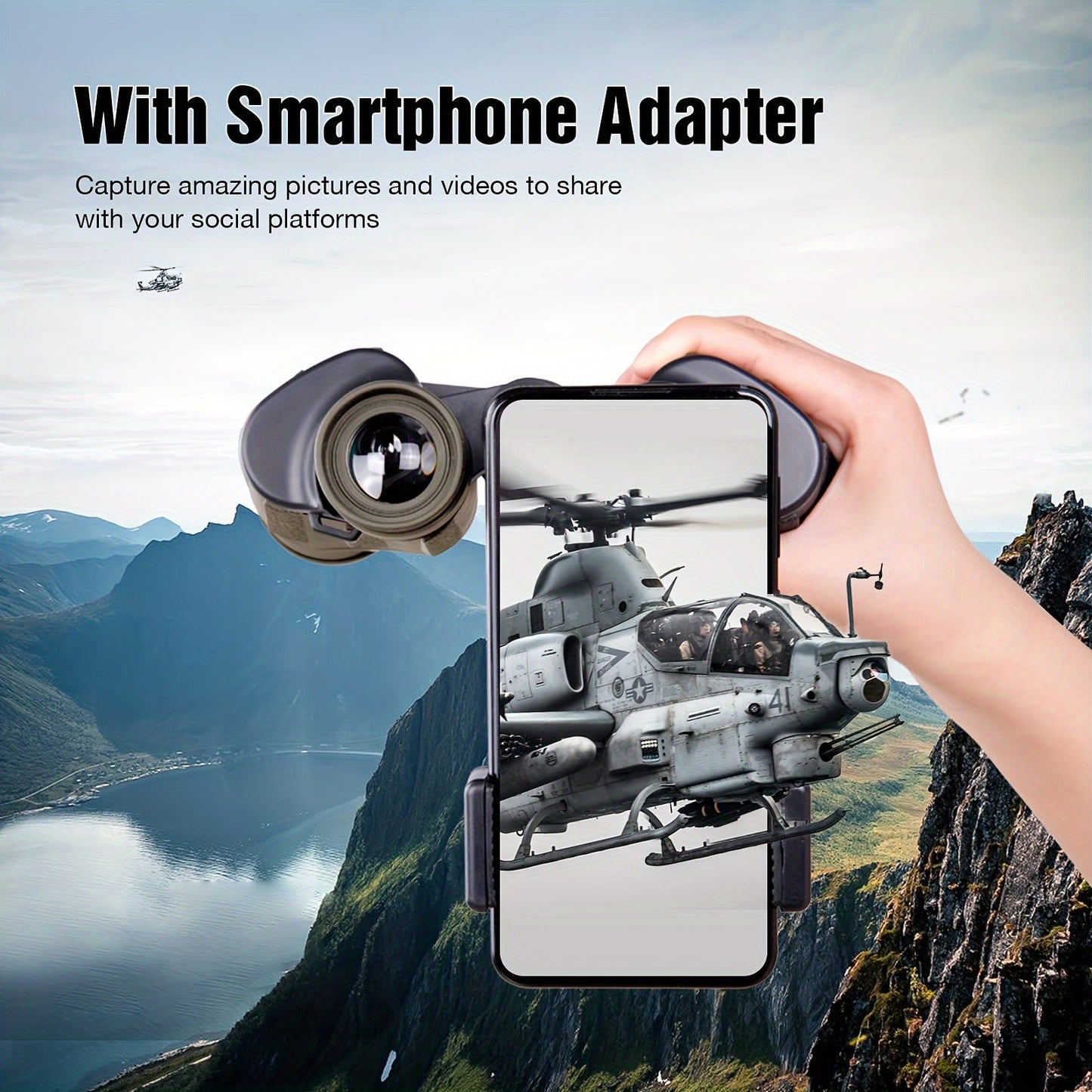 10x50 Binoculars with Phone Adapter – Bird Watching & Travel