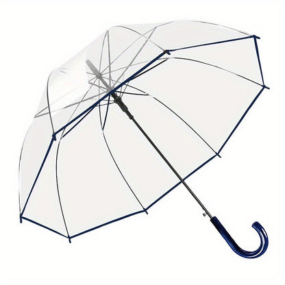 Clear Dome Bubble Umbrella 2 Pack Windproof Rainproof Auto Open 47 Inch Wide Canopy 8-Rib PVC Transparent Umbrella for Weddings Proms Graduations Outdoor Events