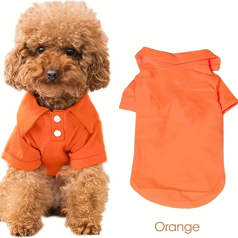 Dog Polo Shirt 6-Pack Collared T-Shirt Breathable Pullover – 100% Polyester All-Season Pet Outfit for Small Medium Dogs & Cats, Boy & Girl Puppy Kitten Apparel, Sizes XS to XL
