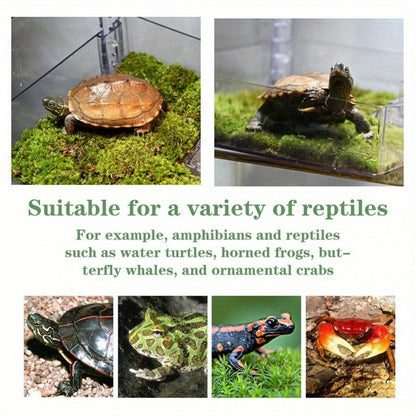 Turtle Basking Platform Acrylic Floating Island – Adjustable Height Climbing Dock with Integrated Ladder | Transparent Perforated Design, Non-Toxic, S/M/L Sizes for Aquatic Turtles & Reptiles