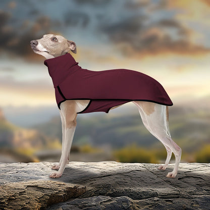 High Neck Dog Coat Warm Pullover – Solid Color Woven Polyester Pet Jacket, Machine Washable, All-Season Fall & Winter Dog Apparel for Small Medium Large Breeds, Colors: Burgundy, Navy, Green, Sizes XL–4XL