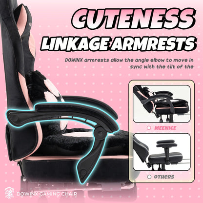 Cat Ear Gaming Chair Ergonomic Reclining Computer Chair with Footrest Paw Lumbar Cushion Wingback PC Game Chair for Girls Adults 300LBS Pink Black Blue