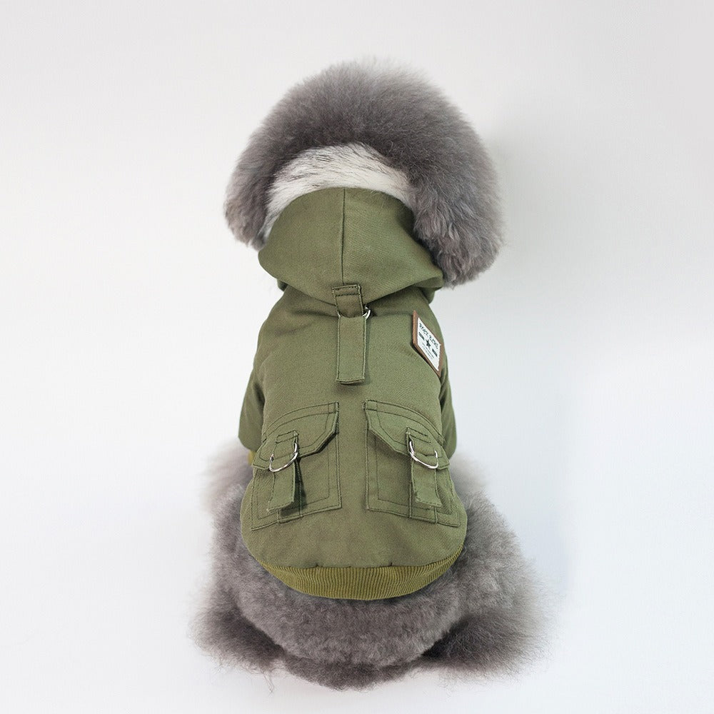 Dog Vest Coat Two-Leg Autumn Winter Lined Warm Pet Clothes for Small Medium Dogs, Sleeveless Back Coverage Dog Jacket for Cold Weather, Sizes S M L XL XXL, Deep Gray & Khaki
