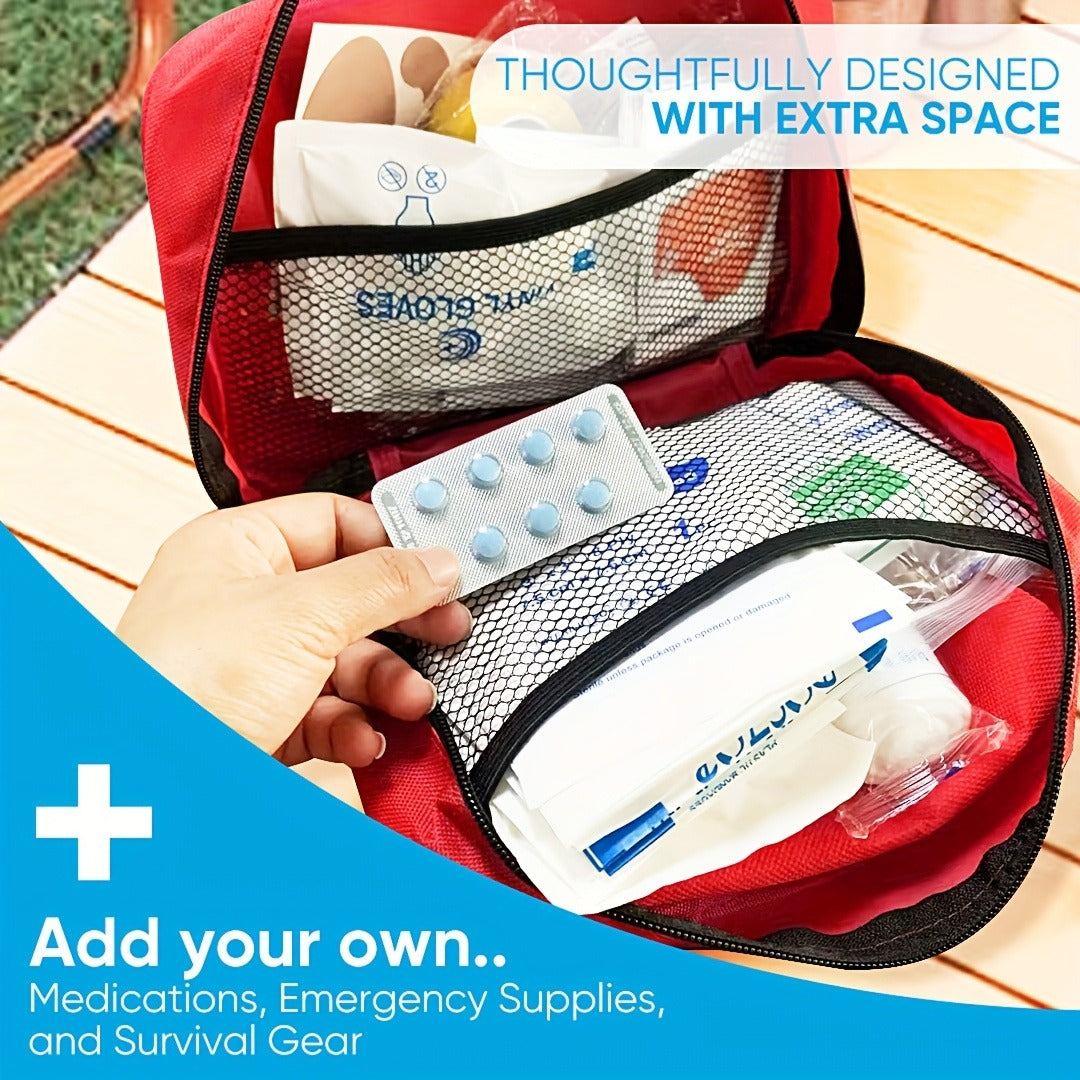 338 Piece First Aid Kit Waterproof Compact Trauma Kit Home Car Camping