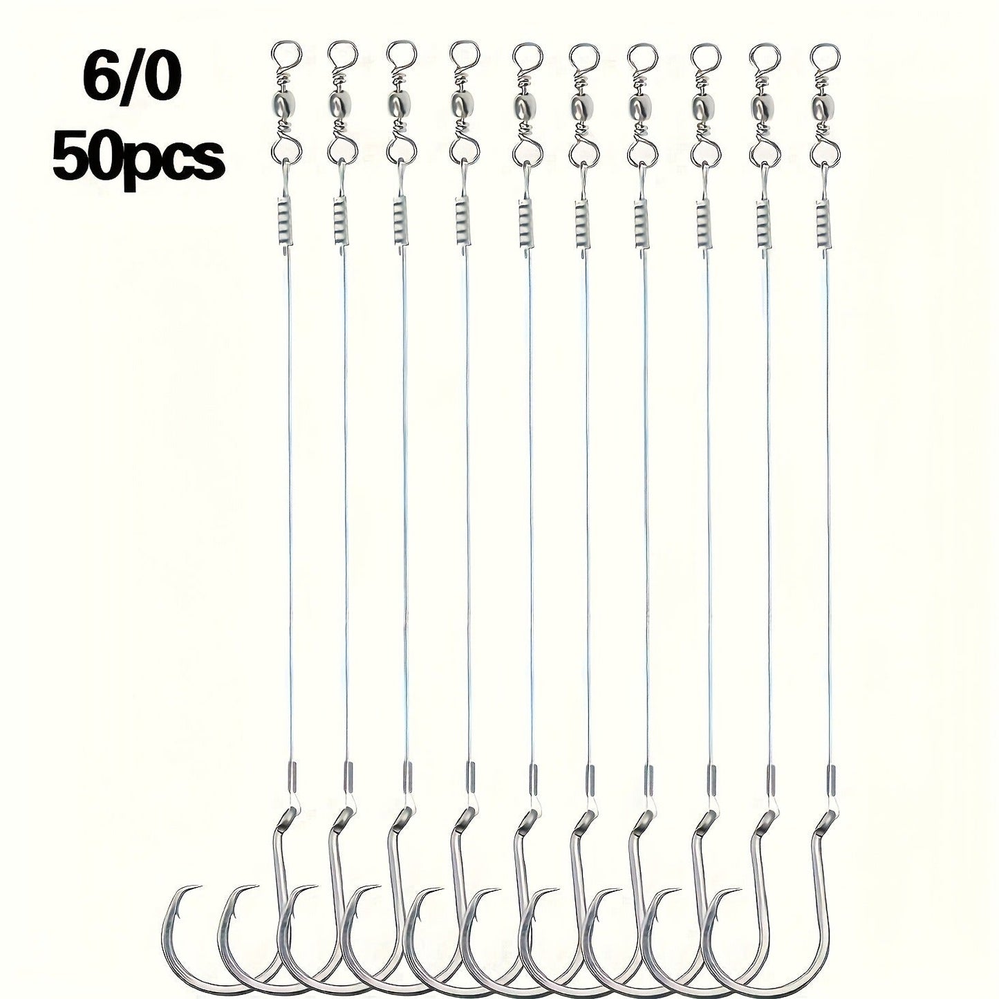 Circle Hooks 50pcs – Octopus Offset Steel Fishing Hooks for Catfish, Bass, Saltwater & Freshwater, Size 1/0 to 7/0
