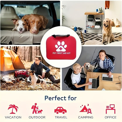 101-Piece Pet First Aid Kit with Portable Case - Multifunctional Emergency Dog & Cat Care Kit for Hiking, Camping, Backpacking, Hunting & Travel Outdoor Adventures