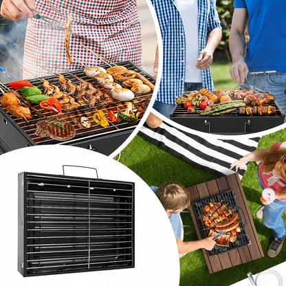 Portable Folding Charcoal Grill Smokeless BBQ Grill for Camping Picnic Backyard Garden Patio Outdoor Cooking Compact Durable Iron Barbecue Grill