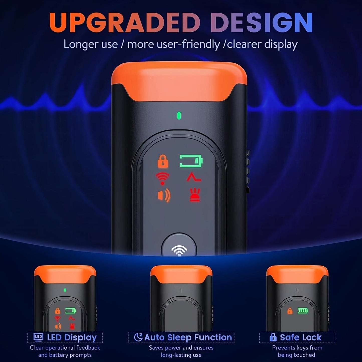 Anti-Barking Device for Dogs - Ultrasonic Bark Deterrent with Soundwave Technology, Portable Handheld Stop Barking Tool, Safe & Humane for All Breeds, Indoor & Outdoor Use, Royal Blue / Grey / Mixed