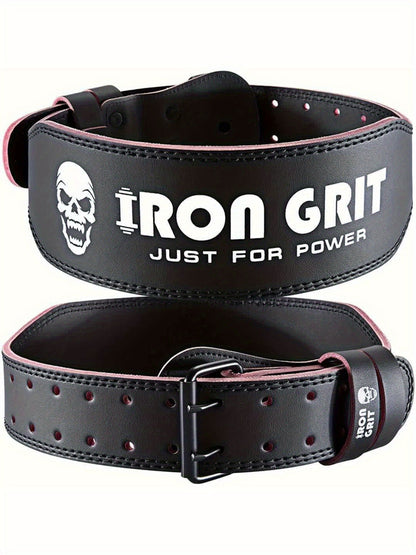Weightlifting Belt Cowhide Leather Lumbar Support for Powerlifting, Squats & Deadlifts – Men's Weight Training Protective Gear M & L