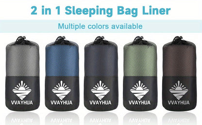 Sleeping Bag Liner for Adults – Two-Way Zipper Sleep Sack with Foot Exposure, Lightweight Portable Travel Sheet for Camping, Hiking, Hotel & Hostel Use, Single Size, Machine Washable