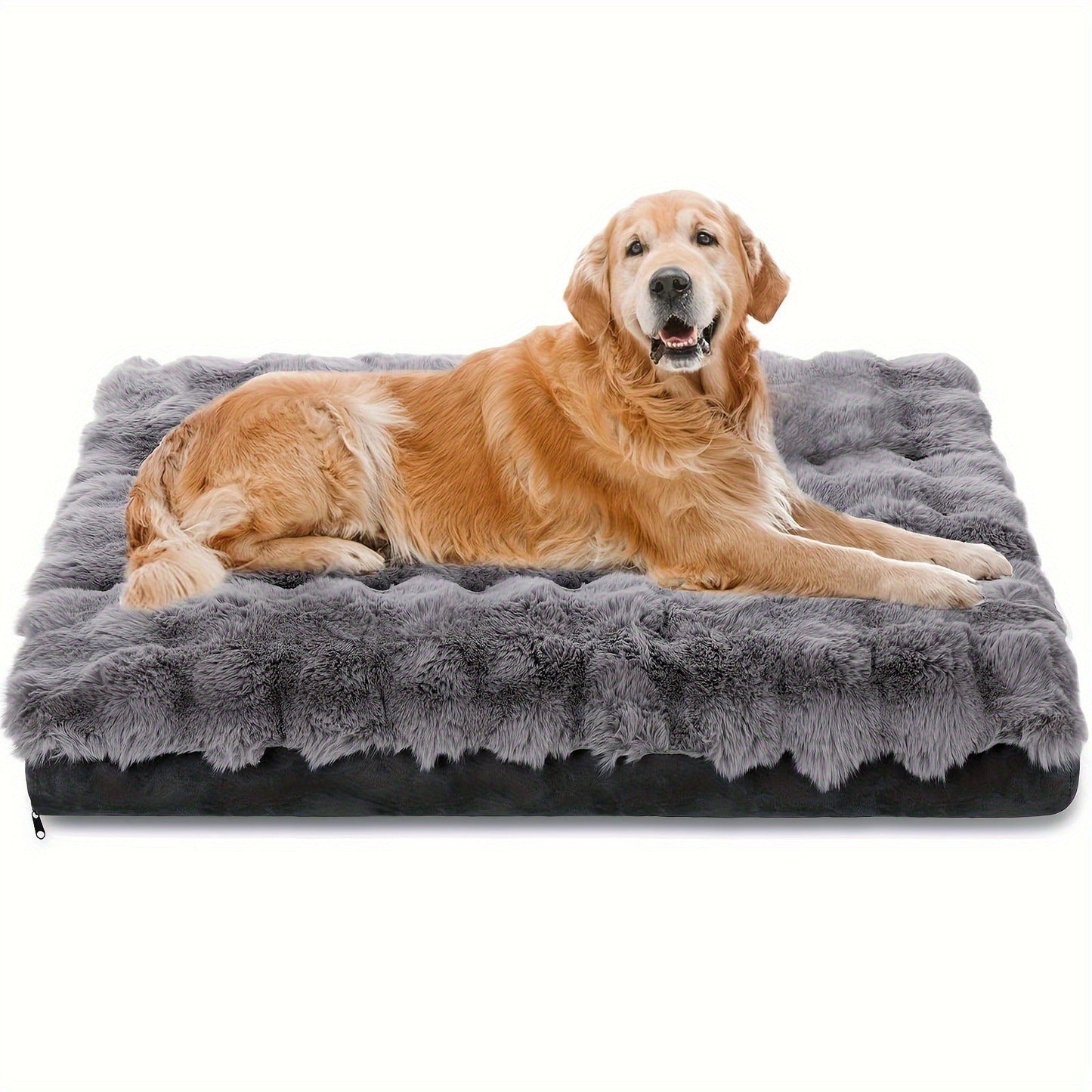 Orthopedic Dog Bed for Large Dogs - XL XXL Memory Foam Pet Bed with Removable Washable Cover, Anti-Slip Base, Faux Fur Kennel for Joint Relief, Machine Washable, Dirt-Repellent, Small Medium Large XLarge