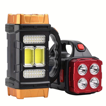 Solar Rechargeable Flashlight 2-Pack, High Lumen LED Handheld Spotlight Searchlight USB-C Charging, Outdoor Torch for Camping Hunting Emergency Work Light, Buy 1 Get 2