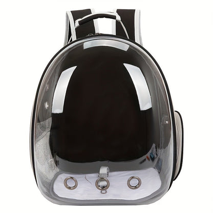 Space Capsule Pet Backpack Carrier for Cats & Small Dogs - Portable Double Shoulder Bag with Bubble Window, Breathable Lightweight Travel Backpack for Pets, Hands-Free Cat Carrier Bag, Black