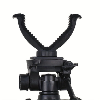 Adjustable V-Shape Shooting Tripod Stand 21-59 Inch, Heavy Duty Rifle Gun Rest Tripod for Outdoor Hunting Shooting Practice Photography, Portable Folding Bipod Tripod with V Yoke for Range and Field Use