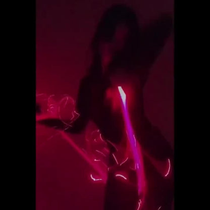Rechargeable LED Fiber Optic Whip | 7-Color Glow Rave Dance Toy