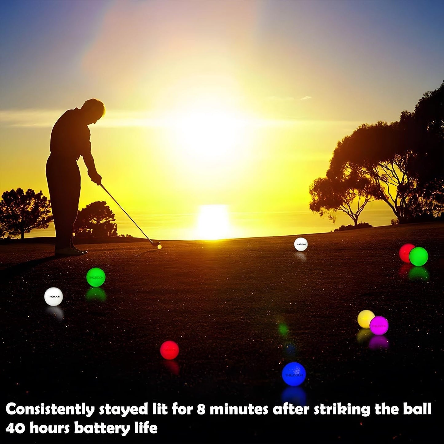 Glow in the Dark Golf Balls 12 Pack – LED Night Golf Balls for Nighttime Play, Luminous Glowing Golf Ball Set, Perfect Holiday Gift for Men Women Golfers Friends & Family